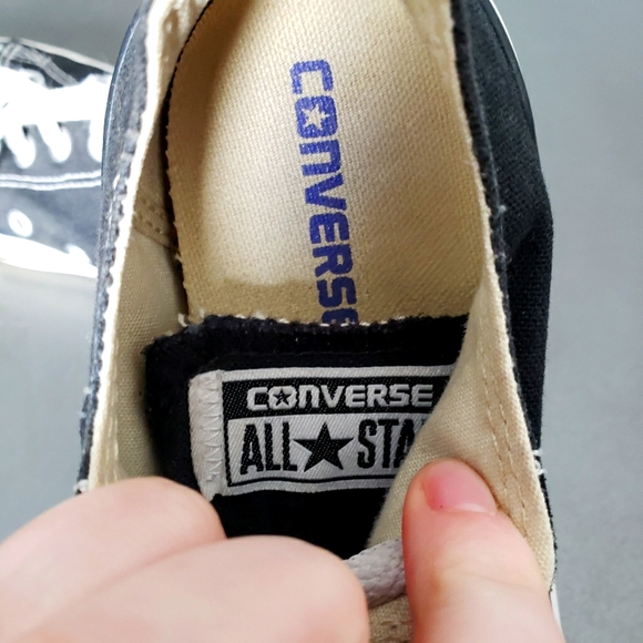 Converse Little Girls Black & White Sneakers - Picture 6 of 8